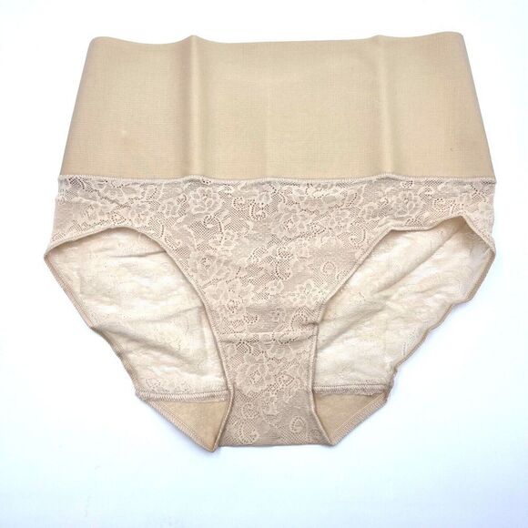Maidenform Flexees XL Shapewear Brief FP0051 Firm Beige Lace Shaping Waistband - Picture 2 of 4